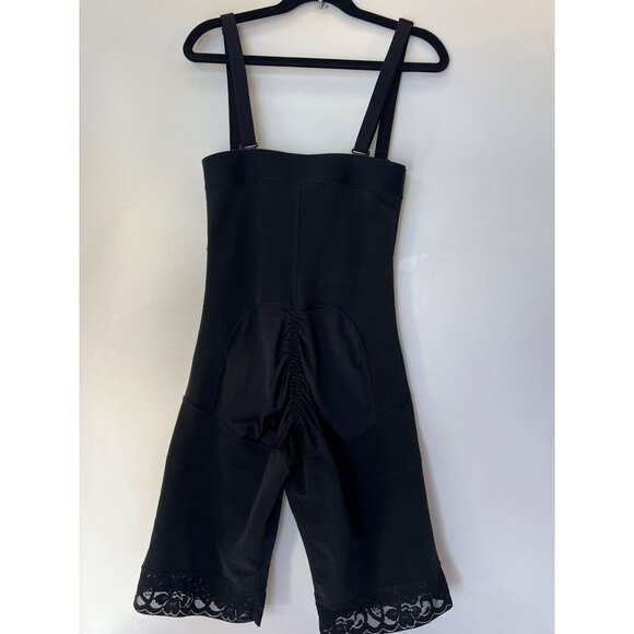 Women's Black Full Body Shaper with Adjustable Straps & Lace Trim Size Small - Picture 2 of 10